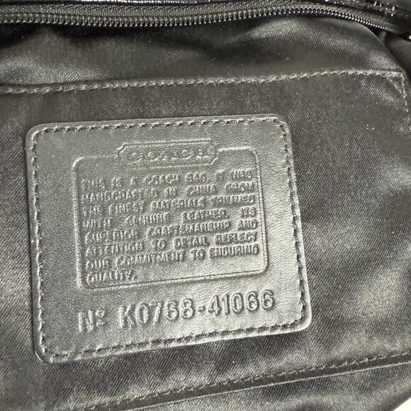 Coach Signature Back Canvas Patent Demi Mini Ergo Baguette Purse Bag 41066 - Picture 6 of 16